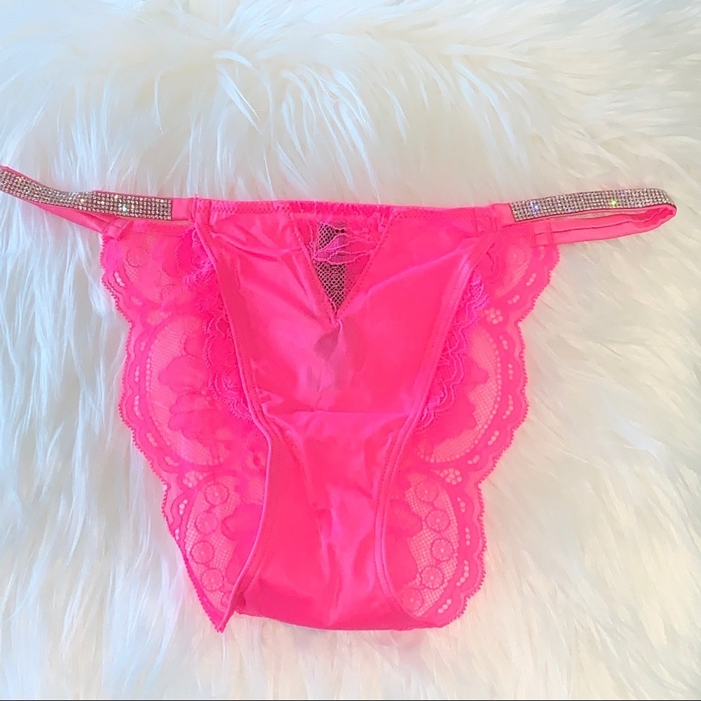 New VERY SEXY Bombshell Shine Strap Thong Panty Crystal Band Underwear